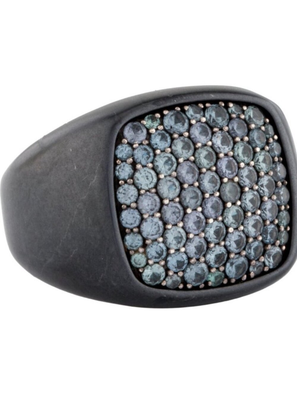DAVID YURMAN TITANIUM COLOR-CHANGE GARNET STREAMLINE SIGNET RING